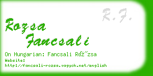 rozsa fancsali business card